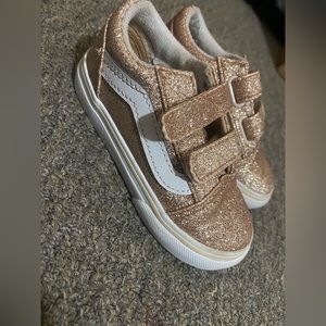 Gold Glitter Vans 7C